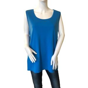 DELUTH TRADING CO 2XL Plus Size Blue Cotton Tank‎ Top Basic Casual Simple Soft